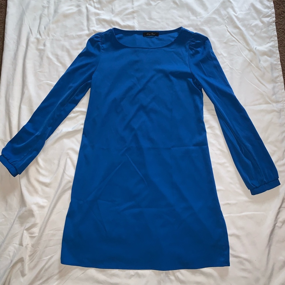 Blue Long Sleeve Dress